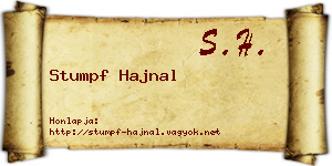 Stumpf Hajnal névjegykártya